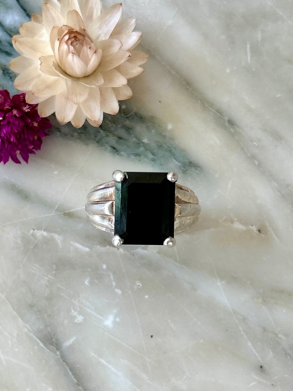 IPS Art Deco Style Silver Ring